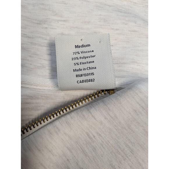 Varley Davidson Sweat Half Zip Top DoubleSoft Gray Beige Viscose Blend Size M - Picture 9 of 11